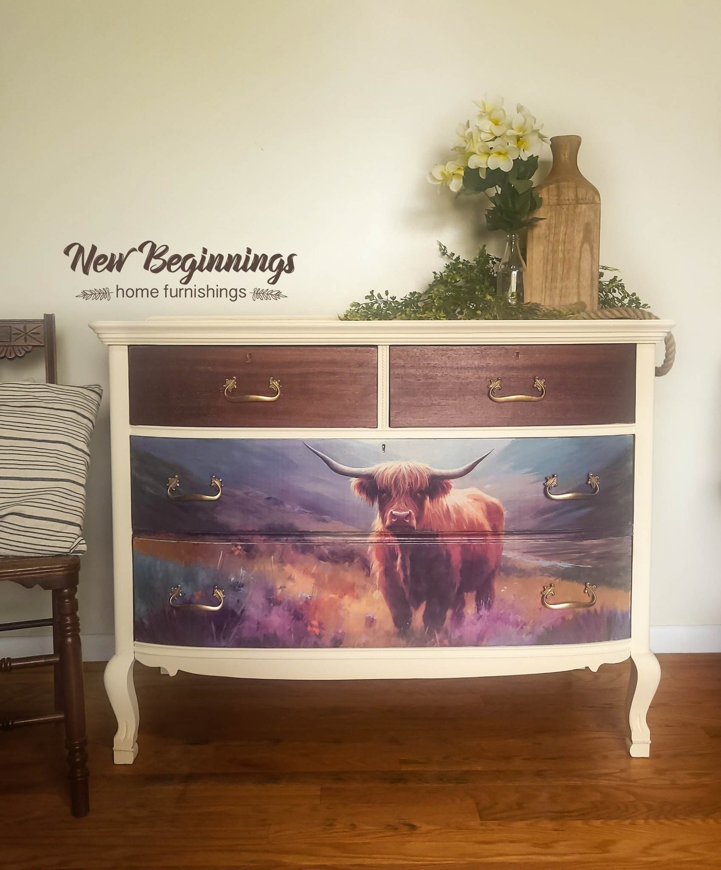 Papier de soie de découpage de vache Highland de Flora 29 x 21 po