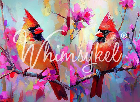 Cardinal Companions Duo | 18 lb Decoupage Tissue Paper | 21x29 in