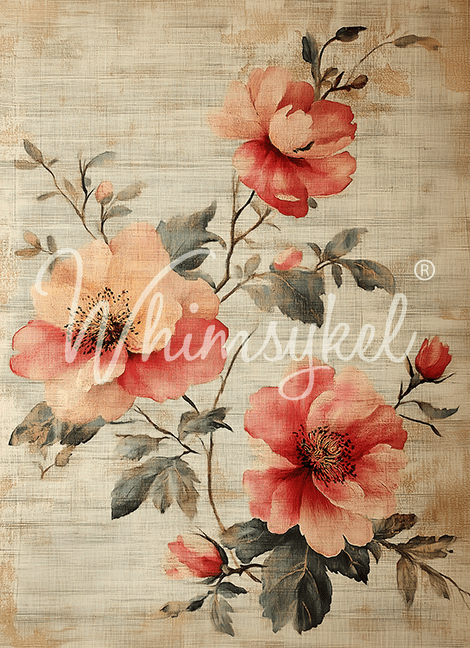 Linen Flowers  | 18 lb Decoupage Tissue Paper | 21x29 in