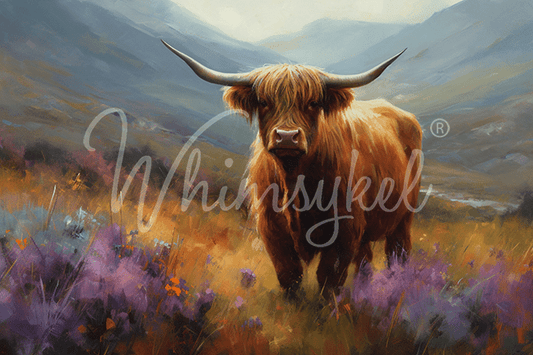 Papier de soie de découpage de vache Highland de Flora 29 x 21 po