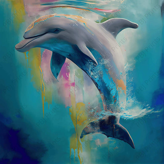 Colorful Dolphin Left Facing