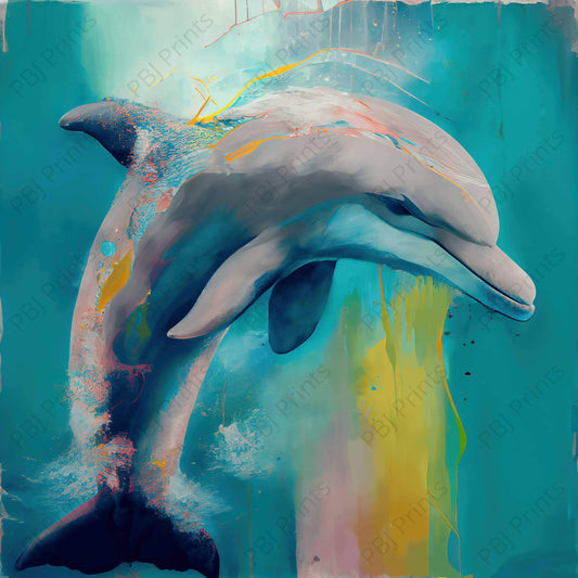 Colorful Dolphin Right Facing
