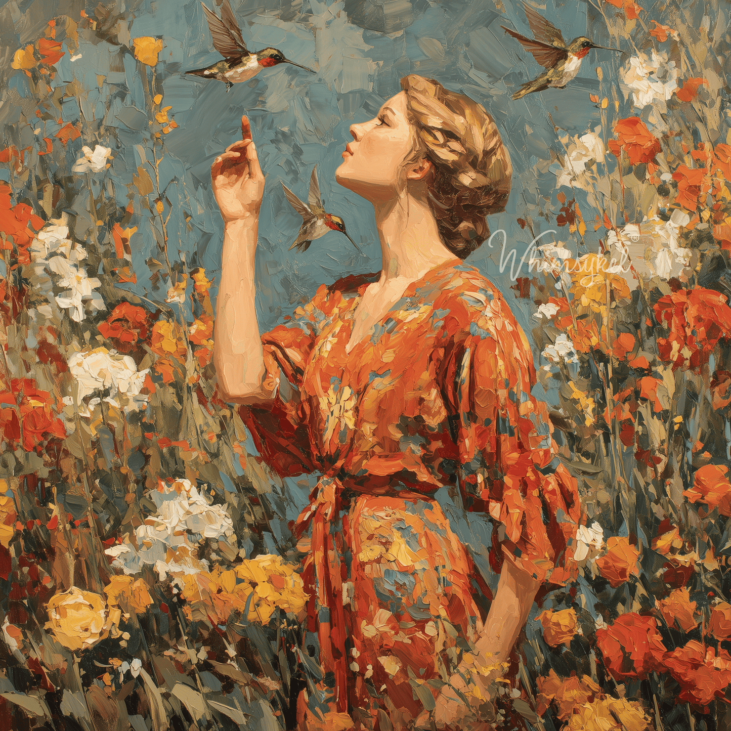 Whisper of the Hummingbird | Square Tissue or Rice Decoupage Paper