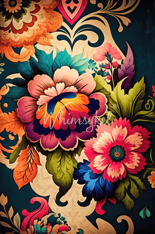 Papier de découpage de fleurs Boho 21x29