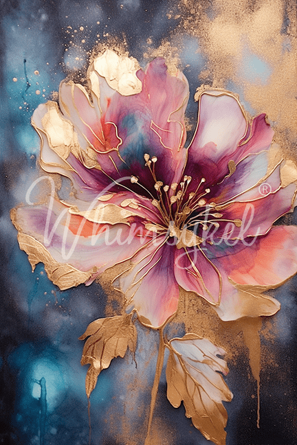 Floral Metallic Ink