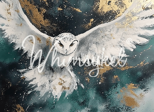 Snow Owl Reverse | Tissue or Rice Decoupage Paper