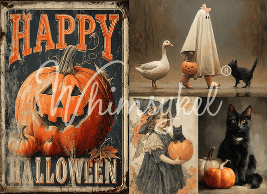Happy Halloween Collage | 18lb Decoupage Tissue Paper 21x29 in