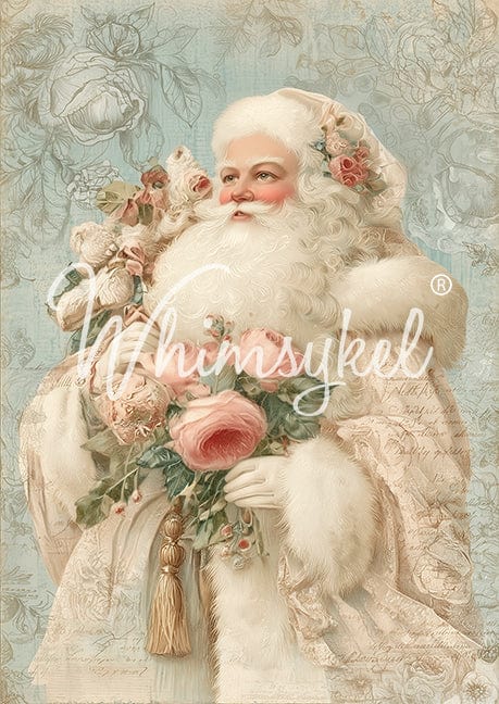 Pastel Santa | Tissue or Rice Decoupage Paper