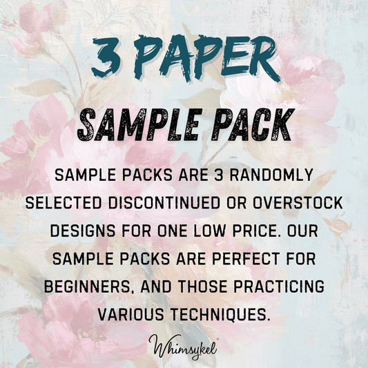 3 Paper Sample Pack | Limited Quantity | 18lb Decoupage Tissue Paper | 21x29 in