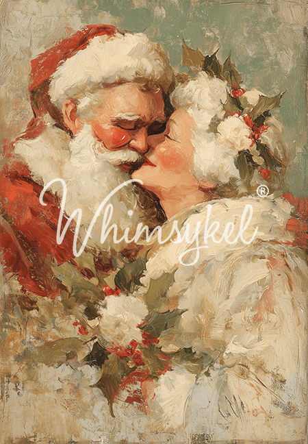Santa Snuggles | Tissue or Rice Decoupage Paper