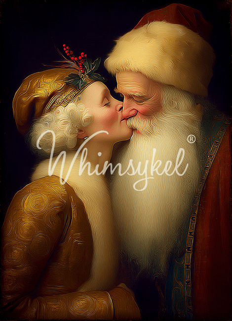 Santas Christmas Kiss | Tissue or Rice Decoupage Paper