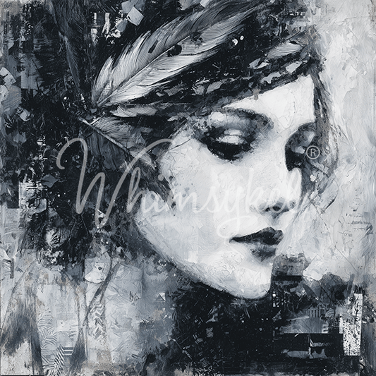 Shadowed Grace | Square Tissue or Rice Decoupage Paper
