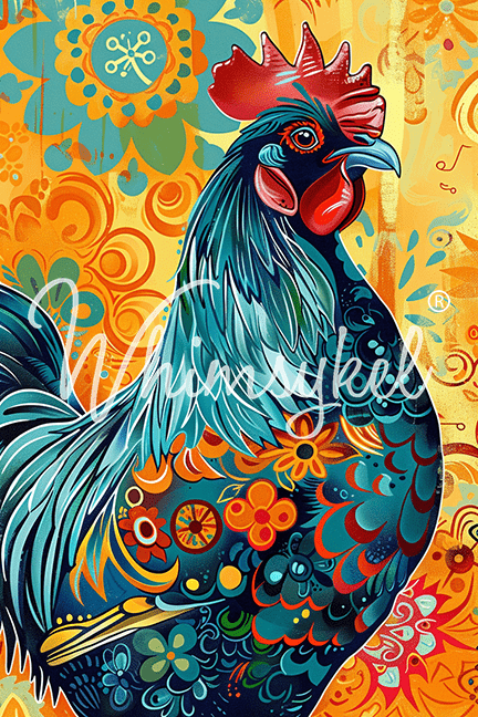 Whimsical Rooster Left