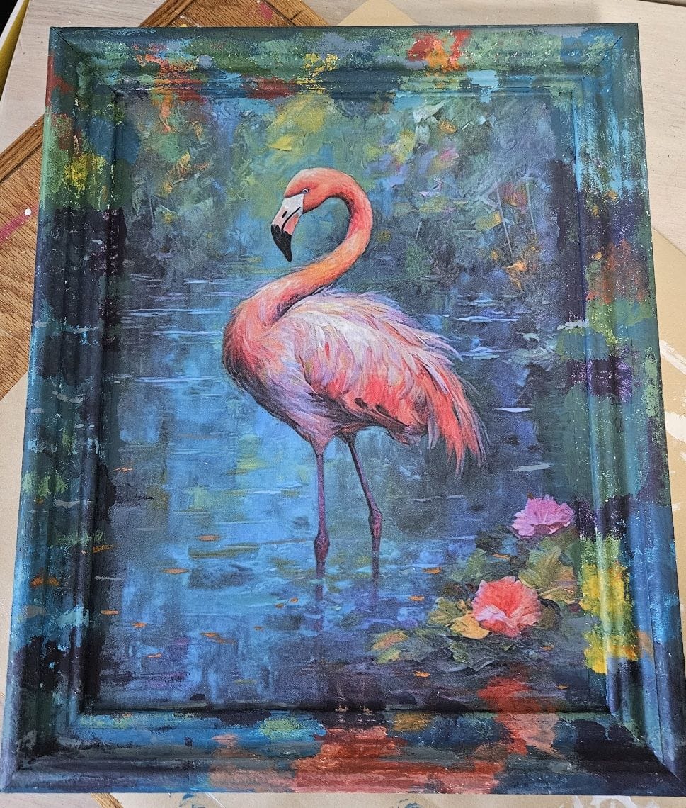 Flamingo Oasis | Tissue or Rice Decoupage Paper